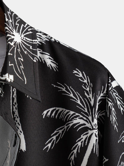 Palm Tree Print Button Up Shirt