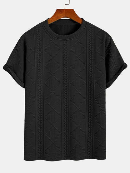 Oversize Geometric Jacquard T-Shirt & Shorts
