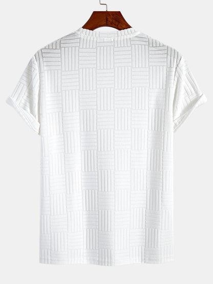 Muscle Fit Striped jacquard towelling T-shirt