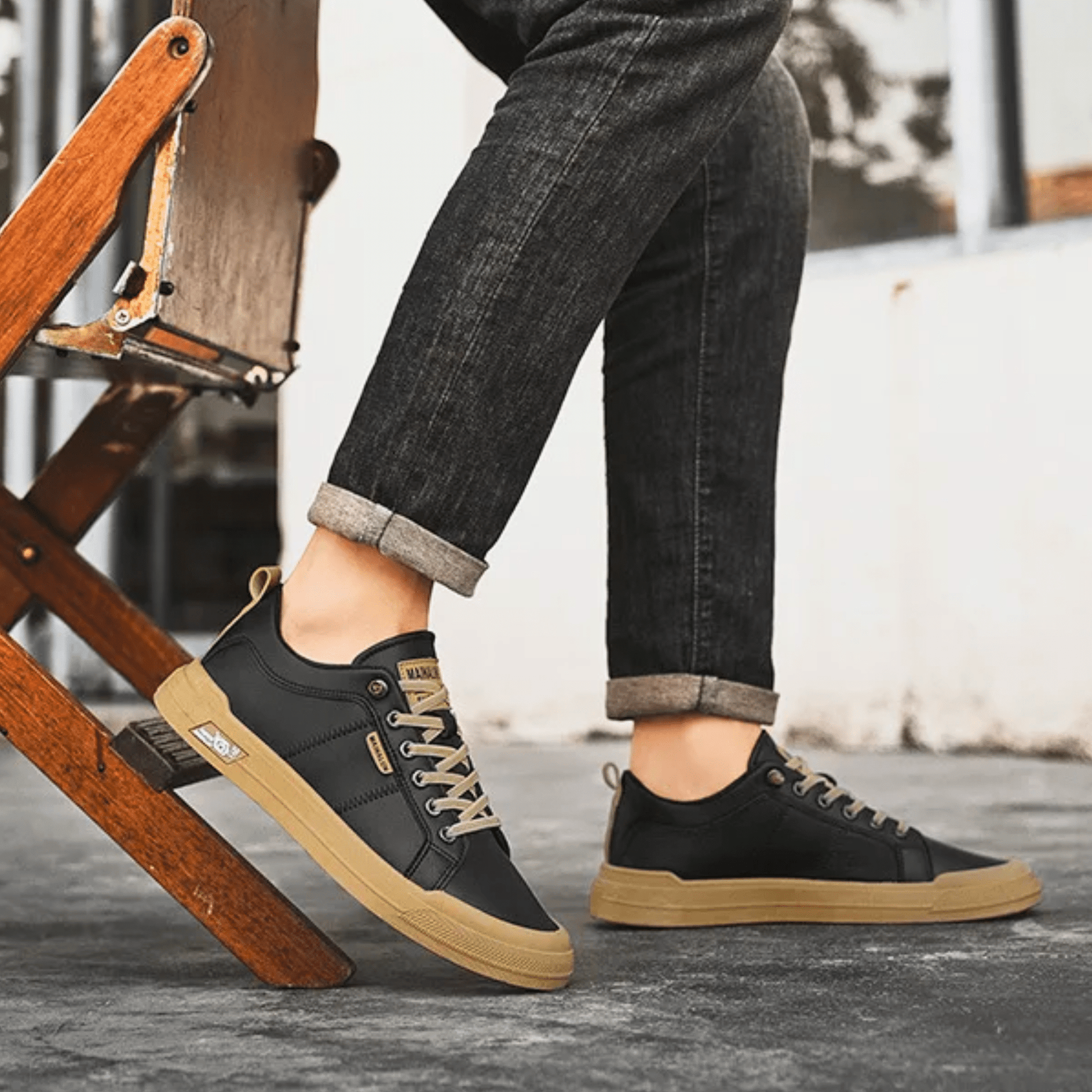 Sinclair trainers black side view